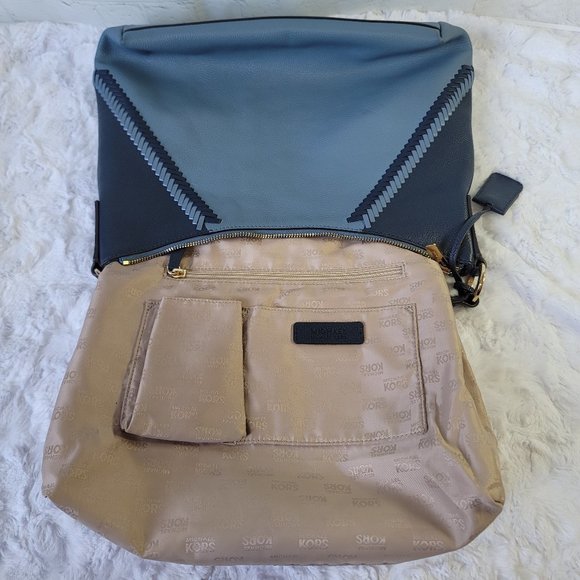 MICHAEL KORS Karson Hobo Shoulder Double Blue Tone Leather - Picture 13 of 16